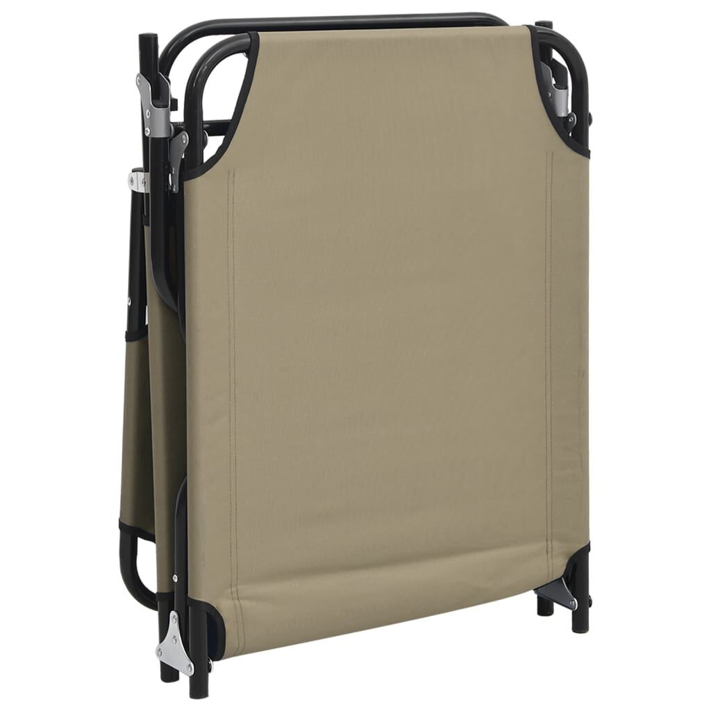 Folding Sun Lounger Taupe Oxford Fabric and Powder-coated Steel Price