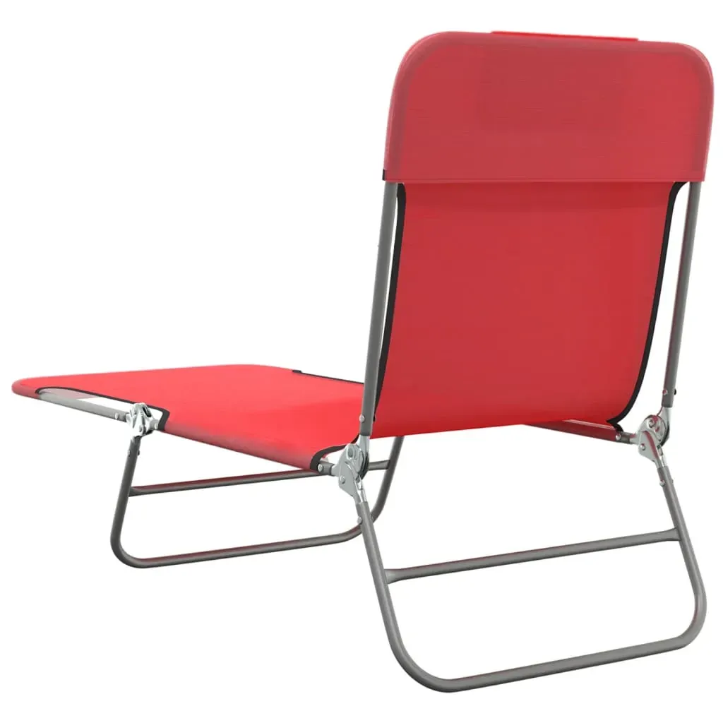Folding Sun Loungers 2 pcs Red Textilene and Steel Price