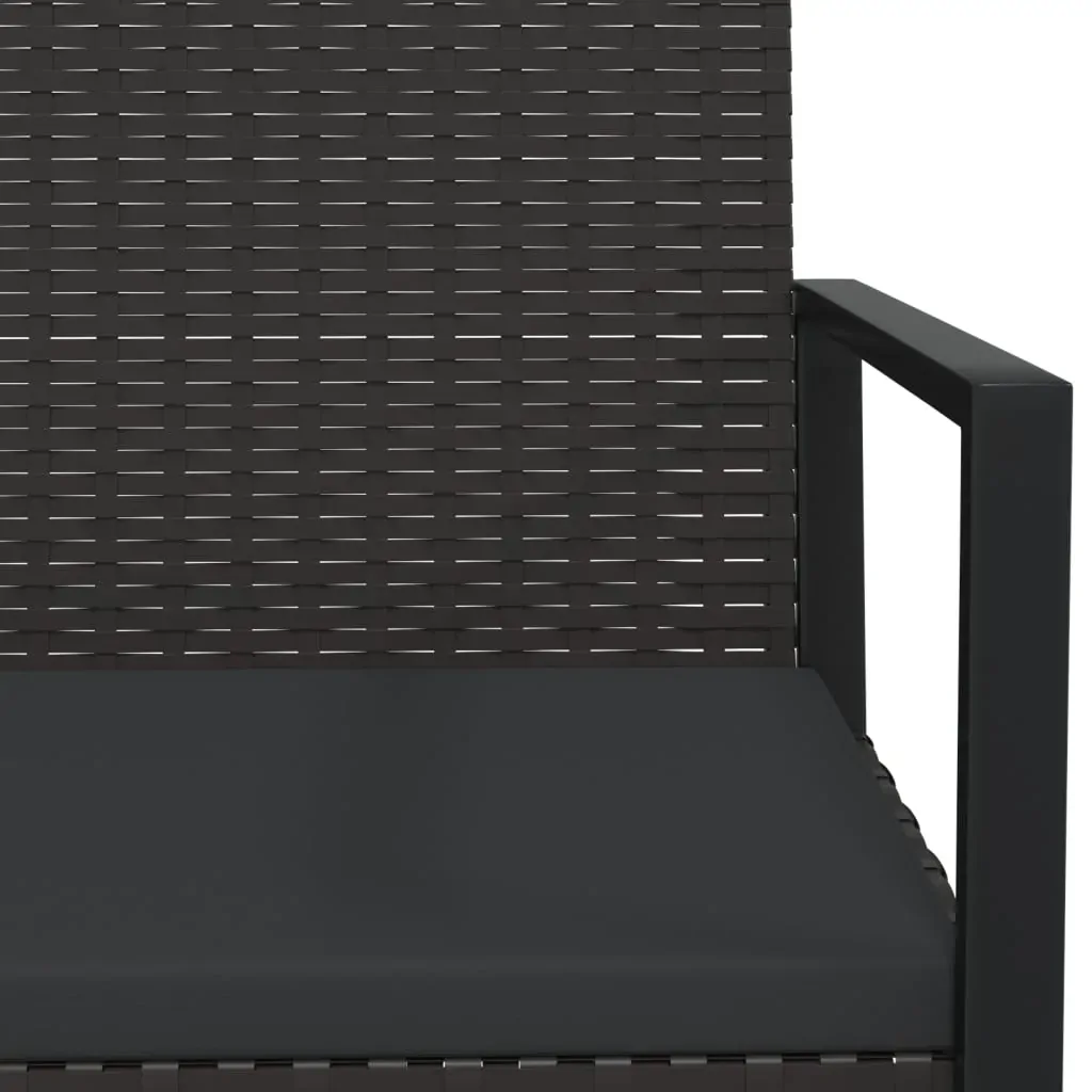 Garden Armchair with Cushion Black Poly Rattan Price