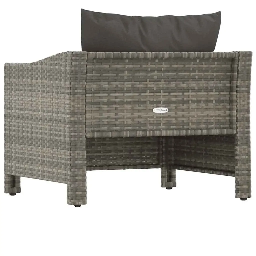Garden Armchair with Cushion Grey Poly Rattan Price