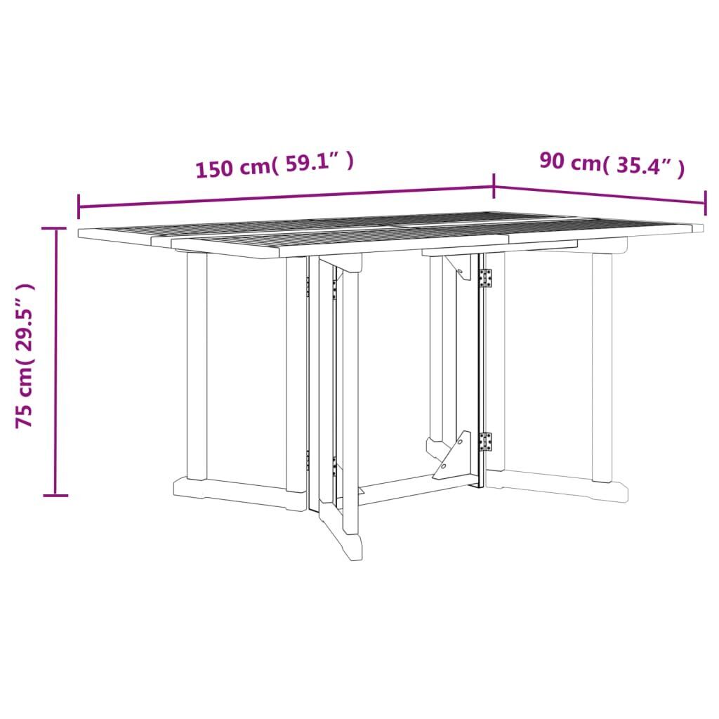 Folding Butterfly Garden Table 150x90x75 cm Solid Wood Teak Price