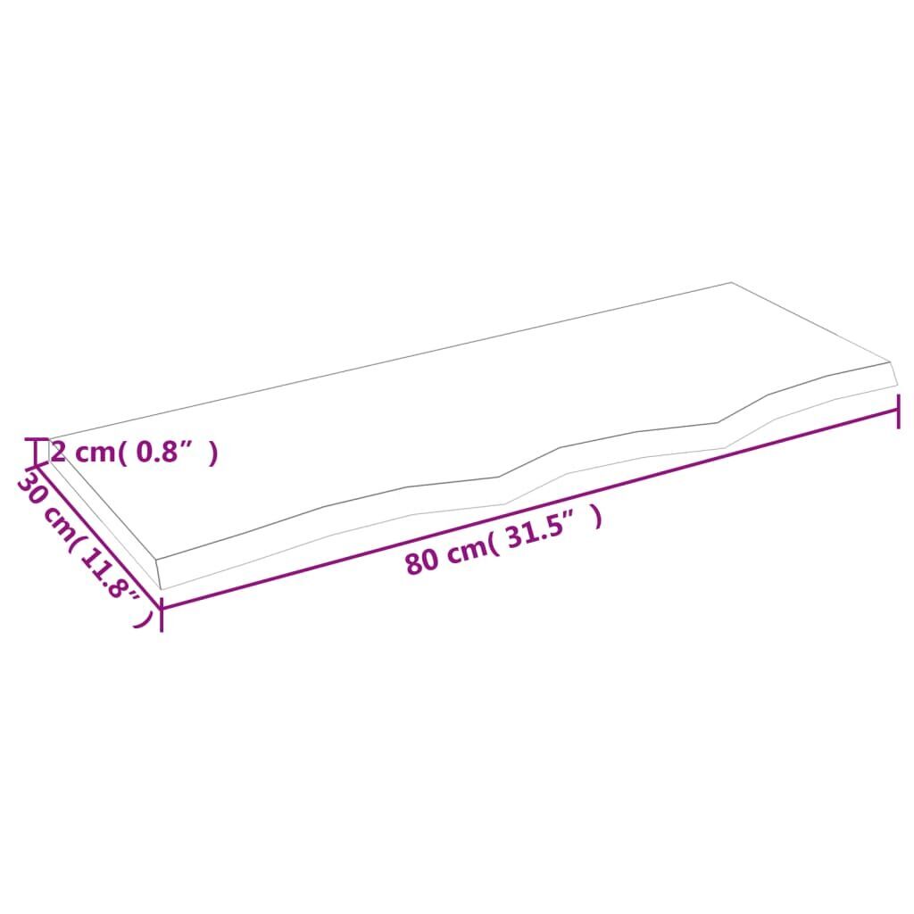 Wall Shelf Light Brown 80x30x2 cm Treated Solid Wood Oak Price
