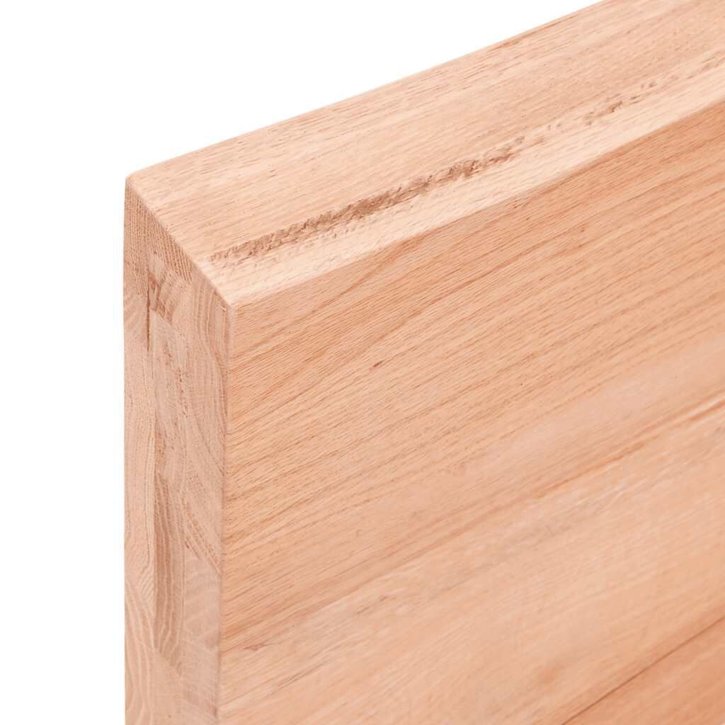 Wall Shelf Light Brown 140x50x(2-6) cm Treated Solid Wood Oak Price