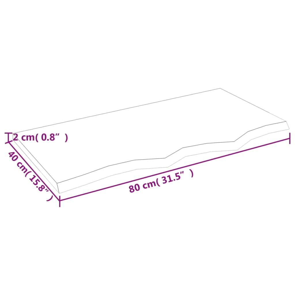 Wall Shelf Dark Brown 80x40x2 cm Treated Solid Wood Oak Price