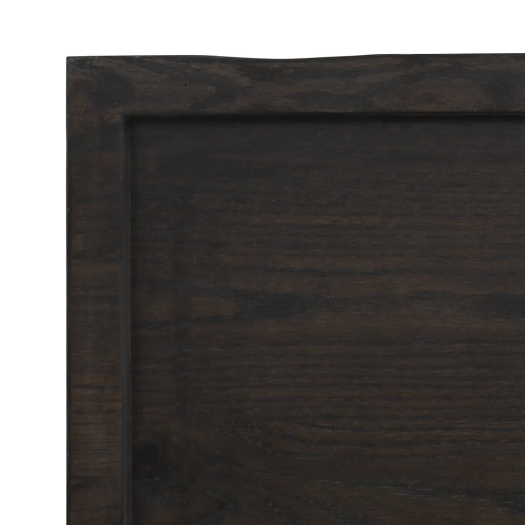 Wall Shelf Dark Brown 100x40x(2-4) cm Treated Solid Wood Oak Price
