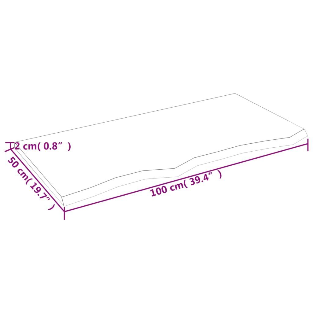 Wall Shelf Dark Brown 100x50x2 cm Treated Solid Wood Oak Price