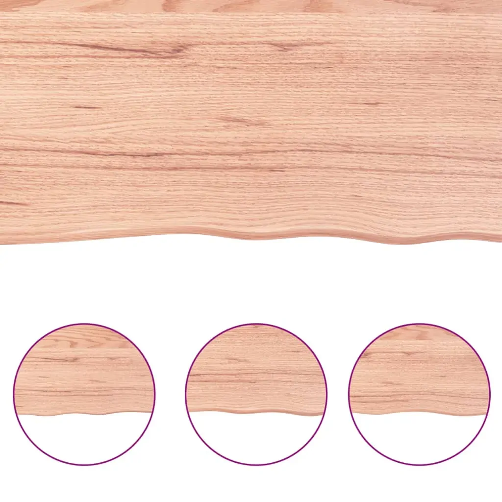 Table Top Light Brown 100x60x(2-6)cm Treated Solid Wood Live Edge Price