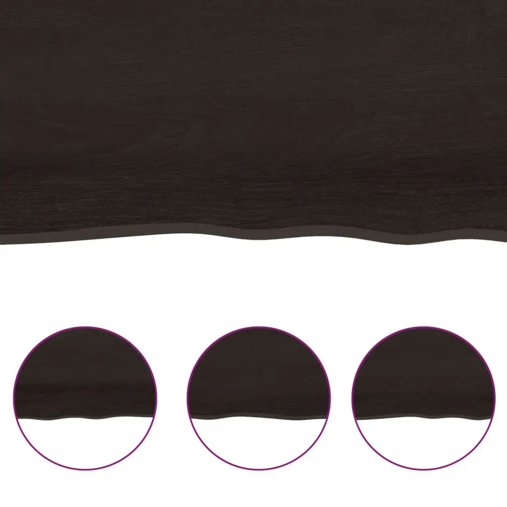 Table Top Dark Brown 80x40x(2-4) cm Treated Solid Wood Live Edge Price