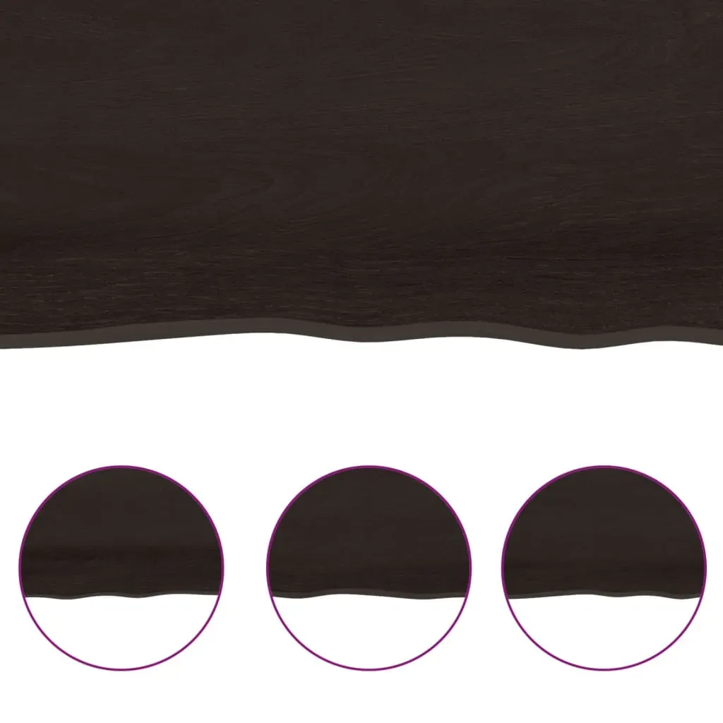 Table Top Dark Brown 100x40x(2-4) cm Treated Solid Wood Live Edge Price
