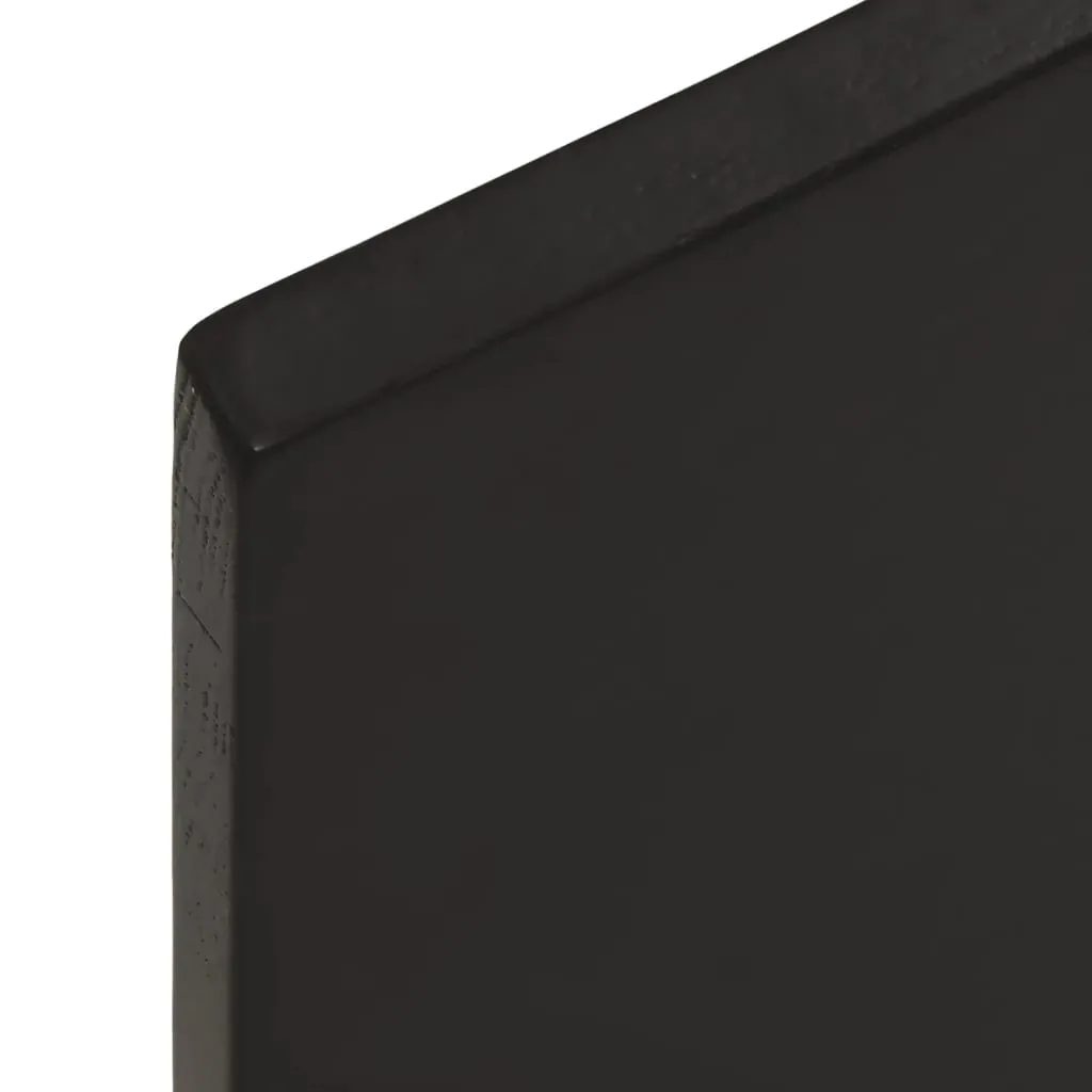 Table Top Dark Brown 100x50x2 cm Treated Solid Wood Oak Live Edge Price