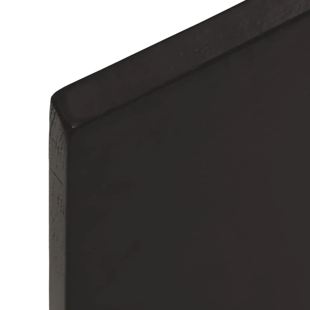 Table Top Dark Brown 100x60x2 cm Treated Solid Wood Oak Live Edge Price