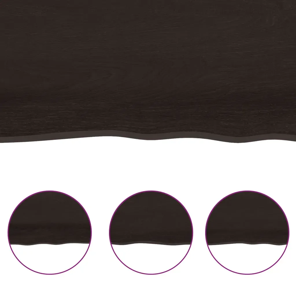 Table Top Dark Brown 100x60x(2-4) cm Treated Solid Wood Live Edge Price