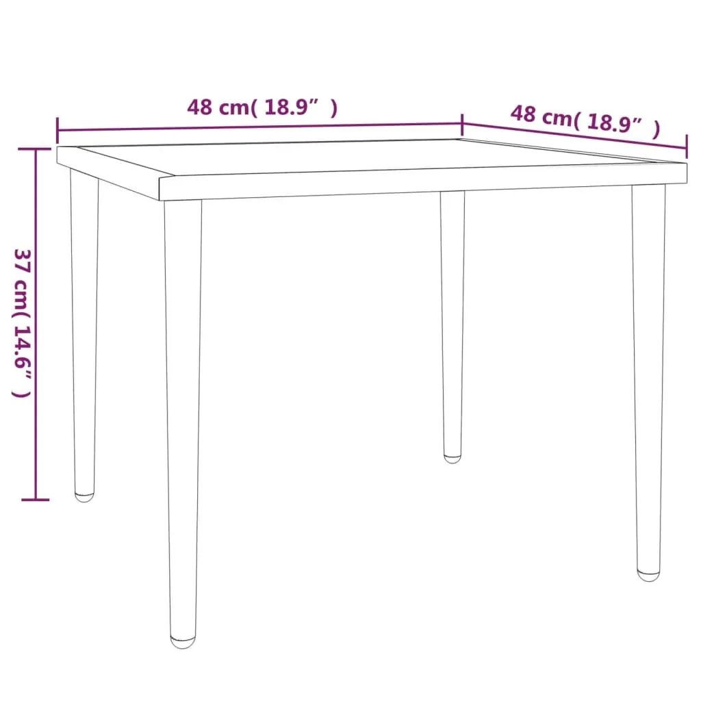 Garden Table Grey 48x48x37 cm Steel Price