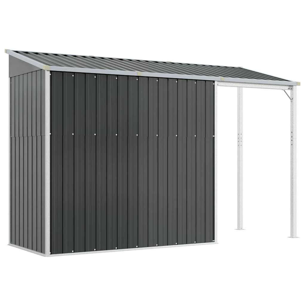 Garden Shed with Extended Roof Anthracite 277x110.5x181 cm Steel Price