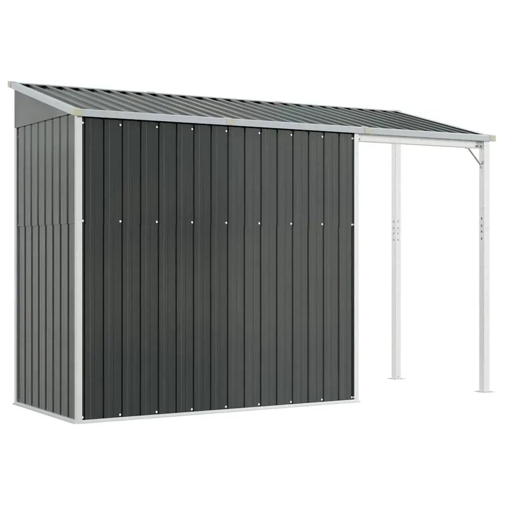 Garden Shed with Extended Roof Anthracite 277x107x181 cm Steel Price