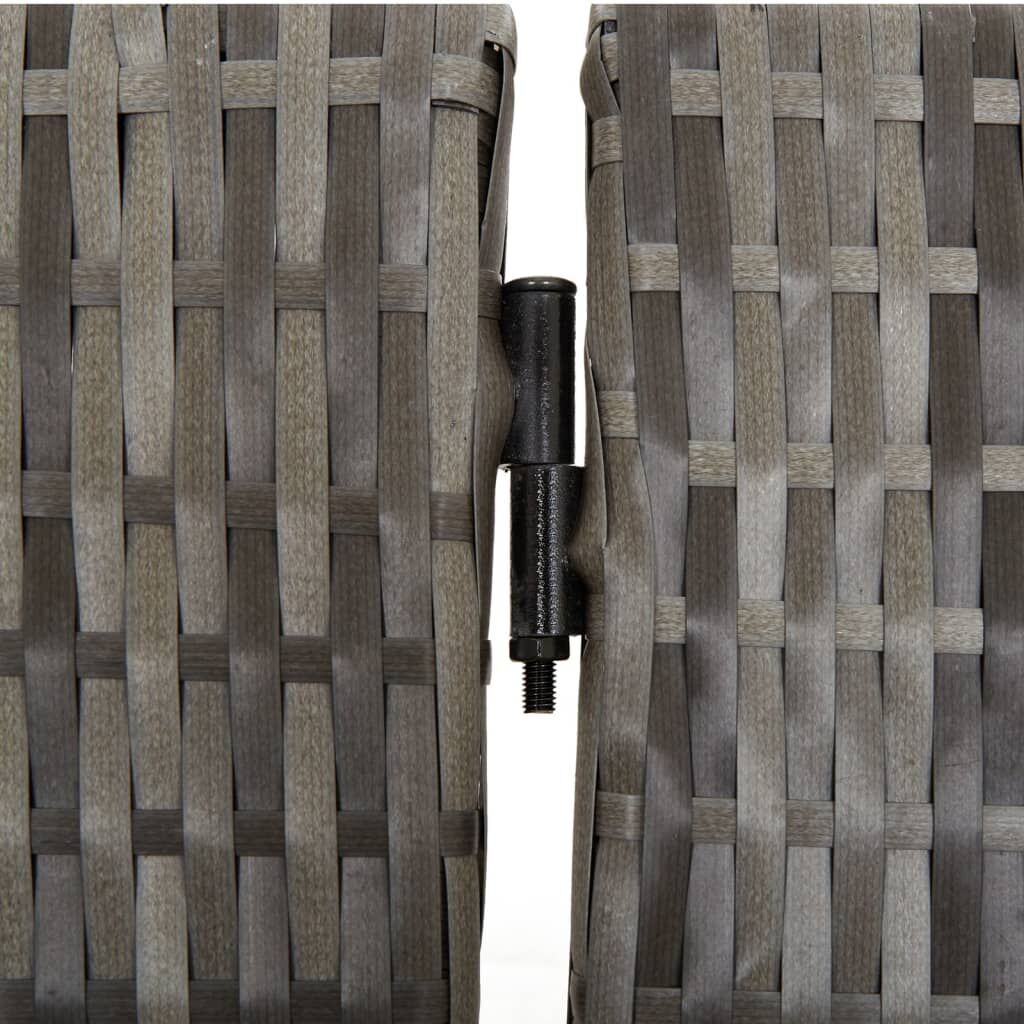 Room Divider 3 Panels Grey Poly Rattan Price