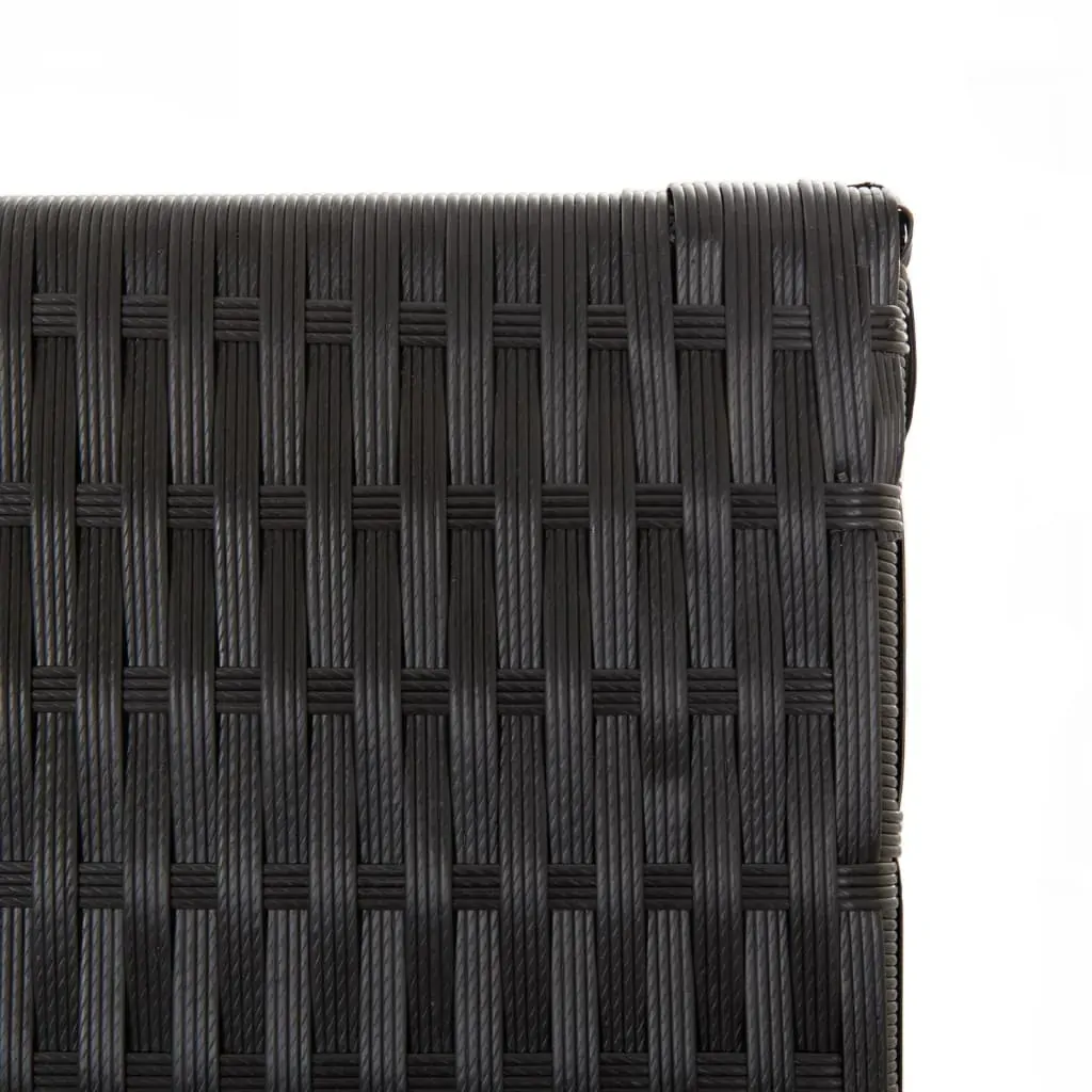 Room Divider 4 Panels Black Poly Rattan Price