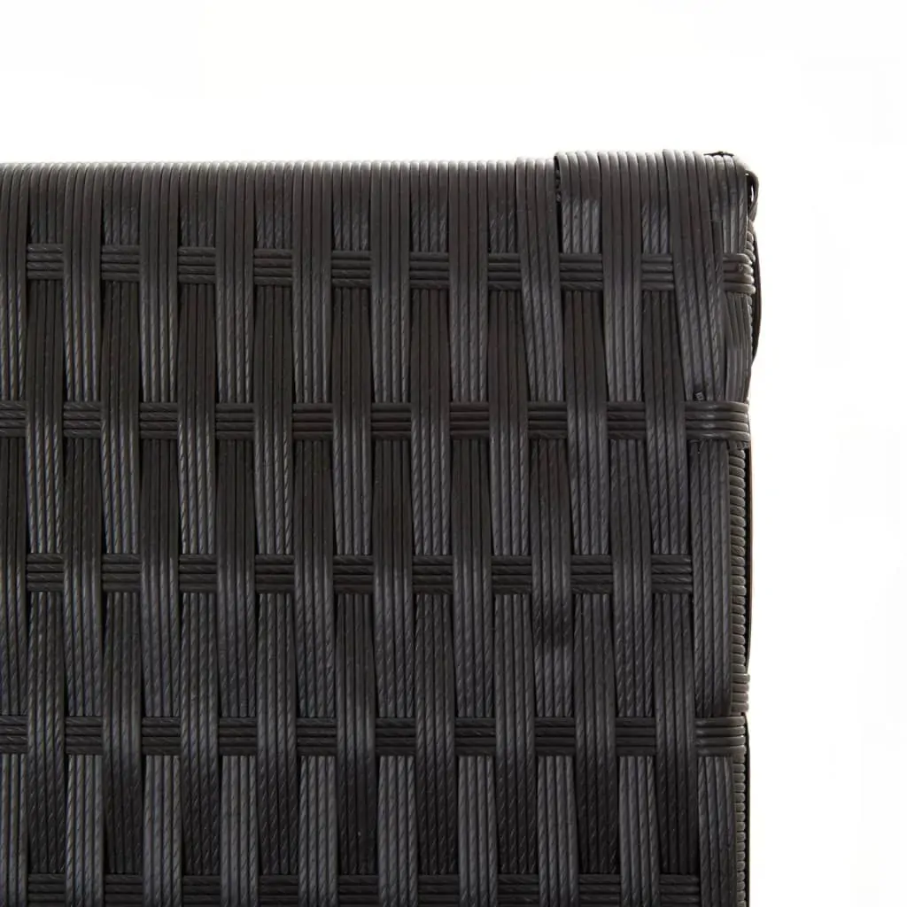 Room Divider 6 Panels Black Poly Rattan Price