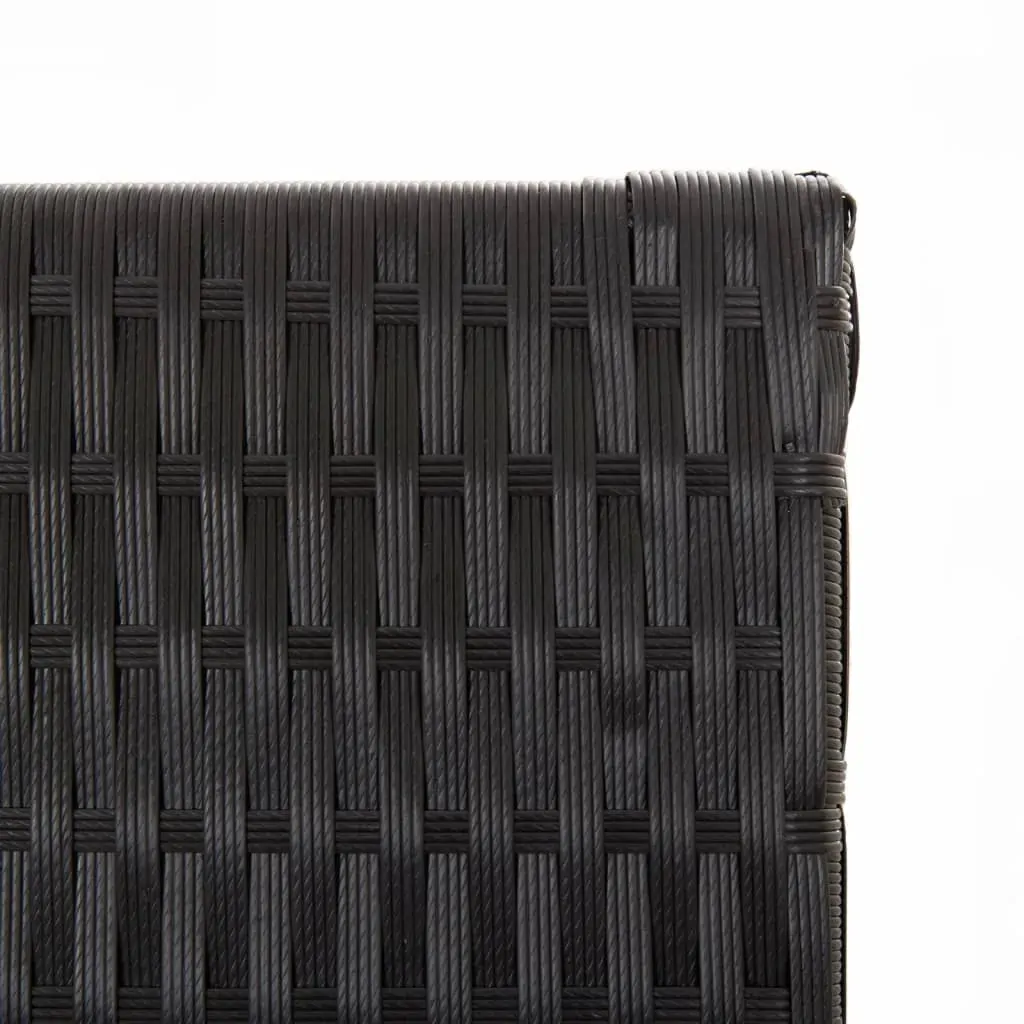 Room Divider 4 Panels Black Poly Rattan Price