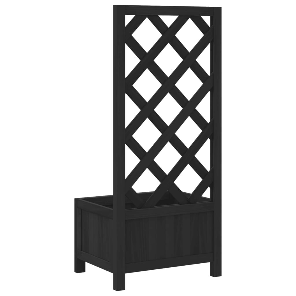 Planter with Trellis Black Solid Wood Fir Price