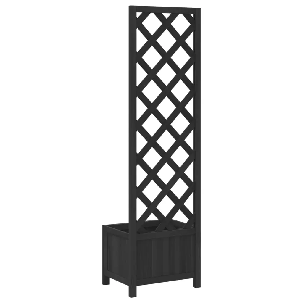 Planter with Trellis Black Solid Wood Fir Price