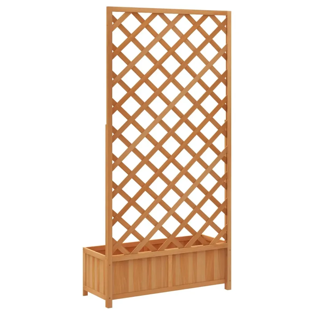 Planter with Trellis Brown Solid Wood Fir Price