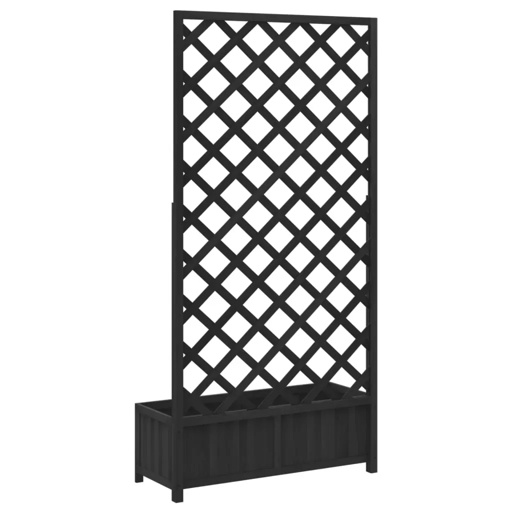 Planter with Trellis Black Solid Wood Fir Price