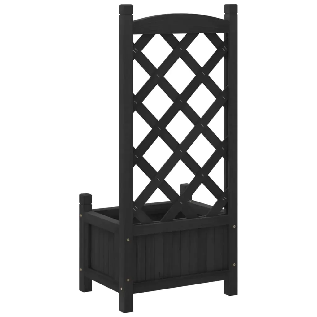 Planter with Trellis Black Solid Wood Fir Price