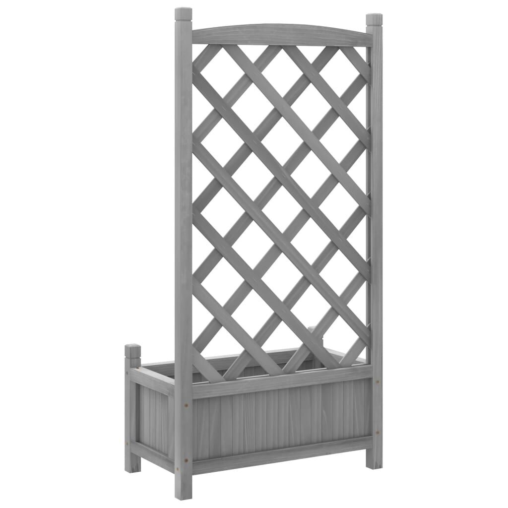 Planter with Trellis Grey Solid Wood Fir Price