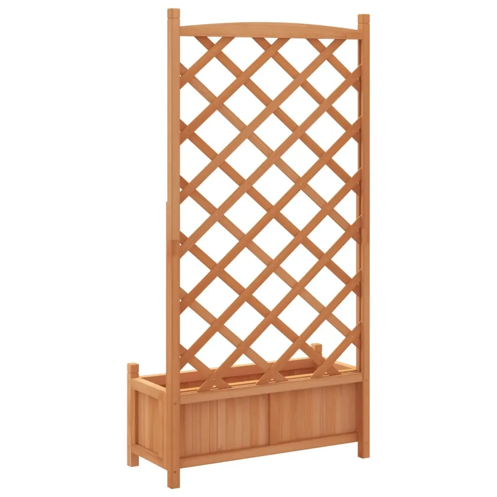 Planter with Trellis Brown Solid Wood Fir Price