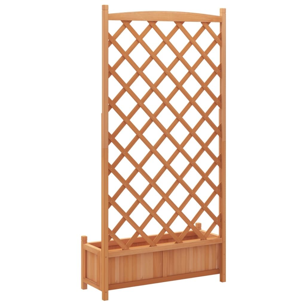 Planter with Trellis Brown Solid Wood Fir Price