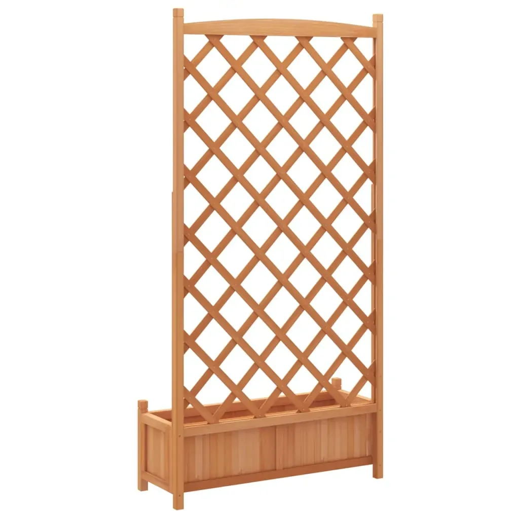Planter with Trellis Brown Solid Wood Fir Price