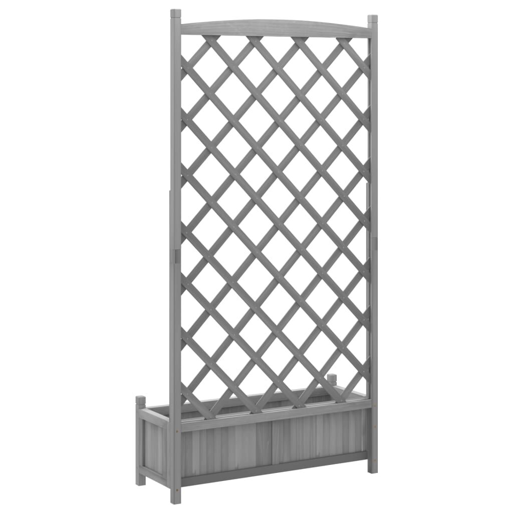 Planter with Trellis Grey Solid Wood Fir Price