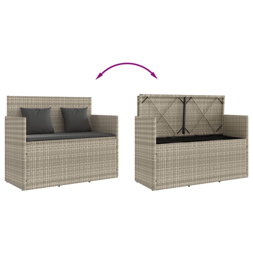 Garden Bench with Cushions Light Grey Poly Rattan Price