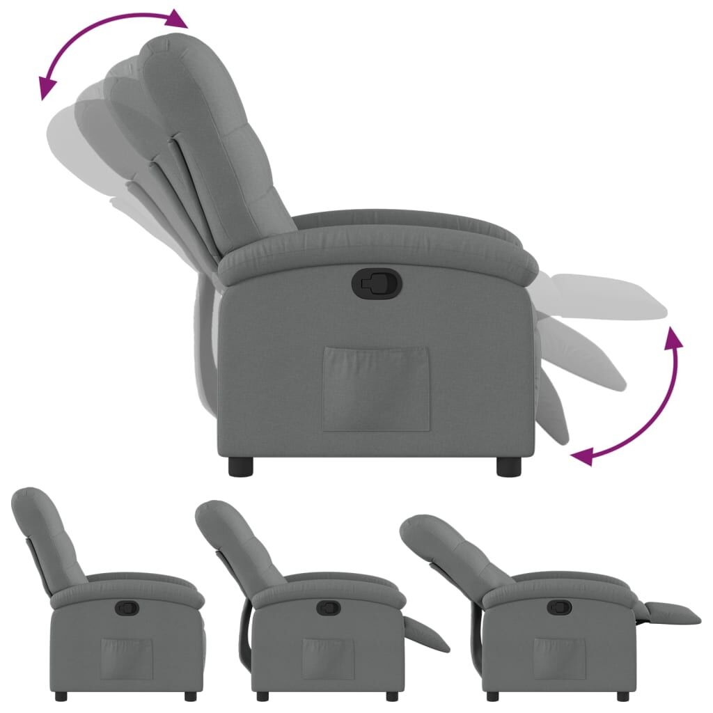 Recliner Chair Dark Grey Fabric Price
