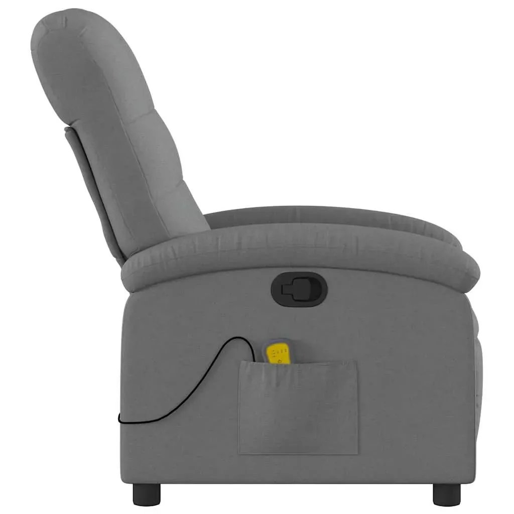 Massage Recliner Chair Dark Grey Fabric Price