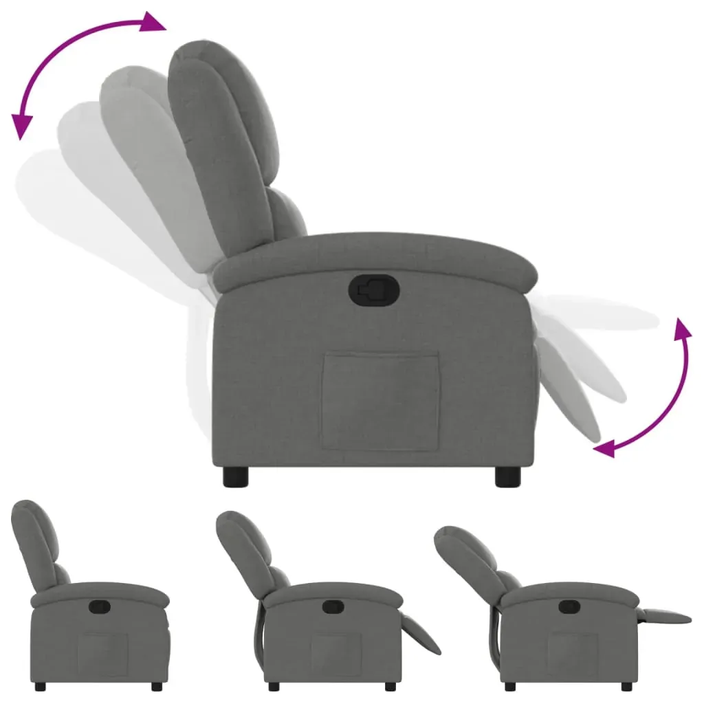 Recliner Chair Dark Grey Fabric Price
