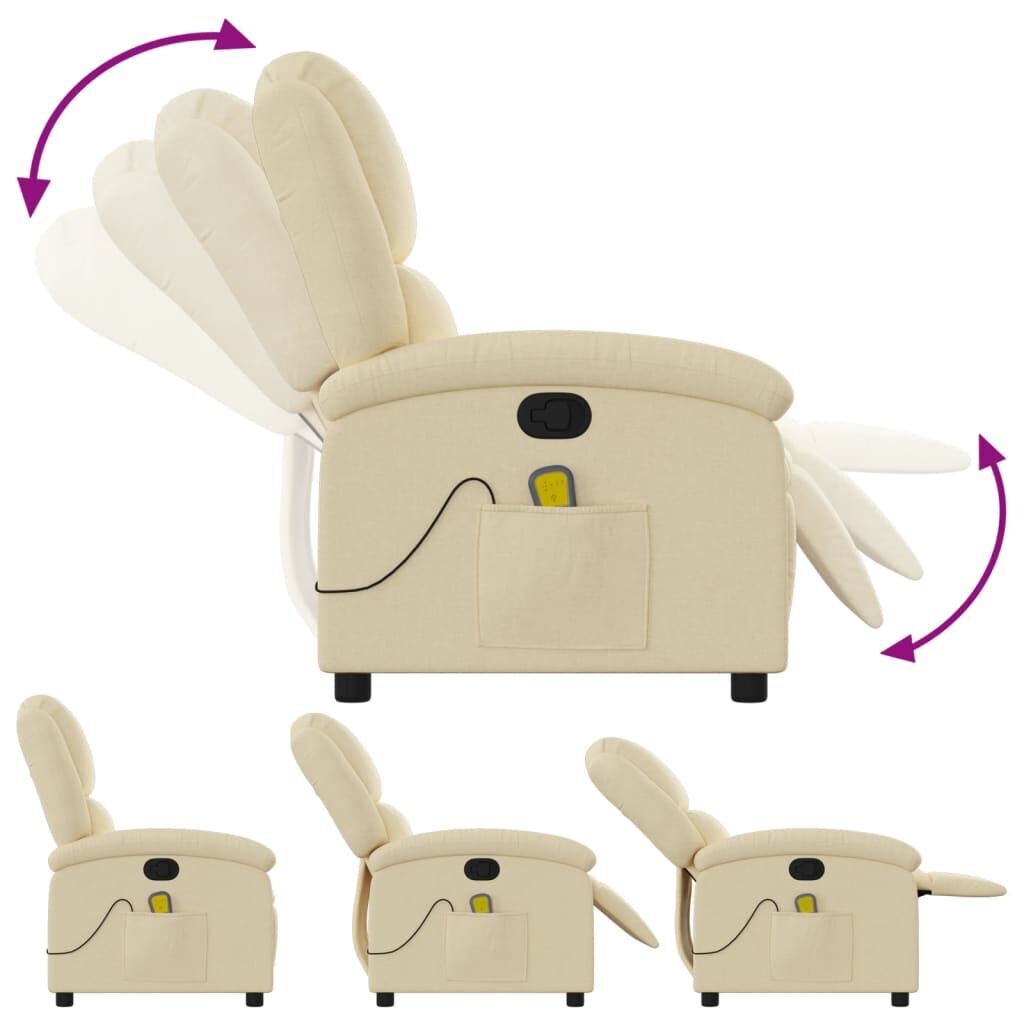 Massage Recliner Chair Cream Fabric Price