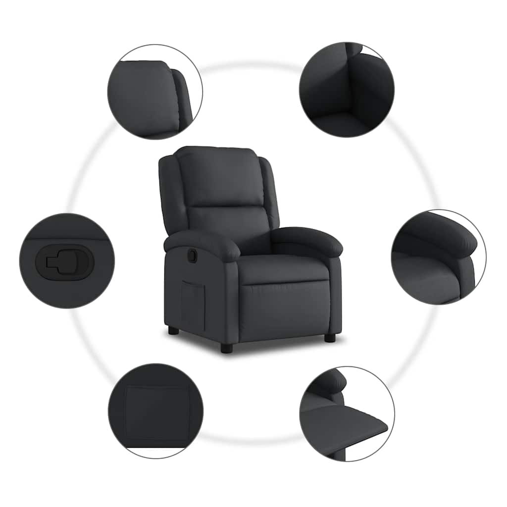 Recliner Chair Black Real Leather Price