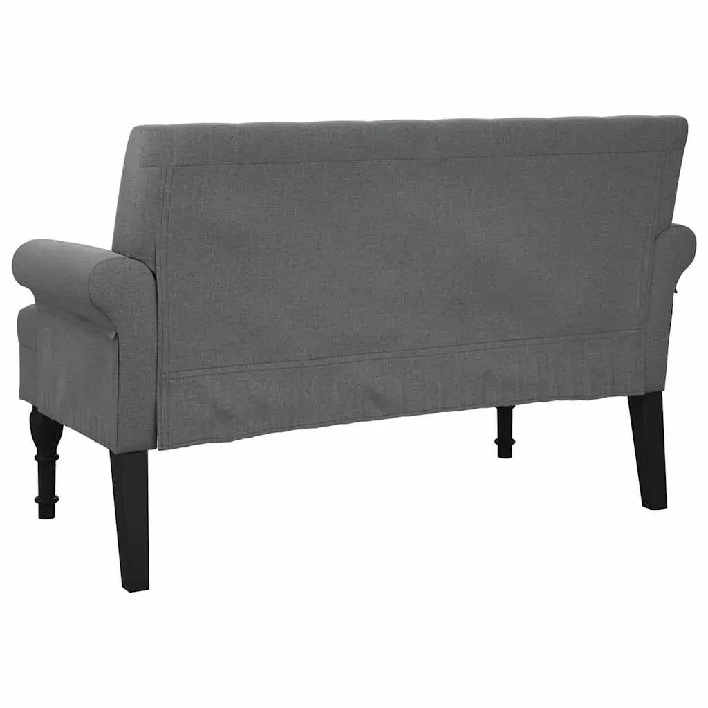 Bench with Backrest Dark Grey 120x62x75.5 cm Fabric Price
