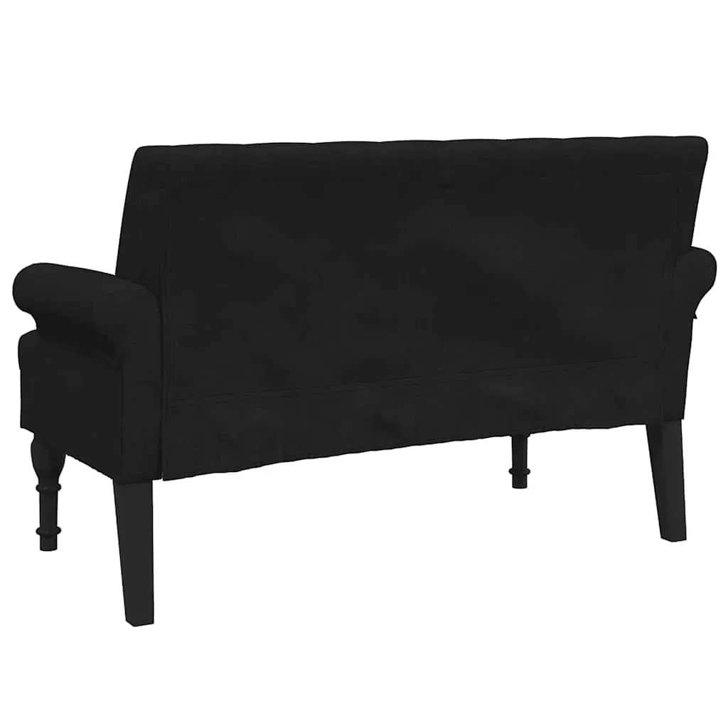 Bench with Backrest Black 120x62x75.5 cm Fabric Price