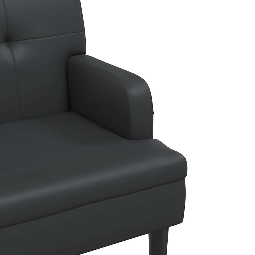 Bench with Backrest Black 112x65.5x75 cm Faux Leather Price