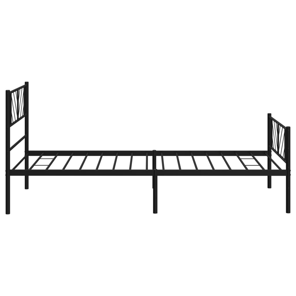 Metal Bed Frame without Mattress with Footboard Black 107x203 cm King Single Price