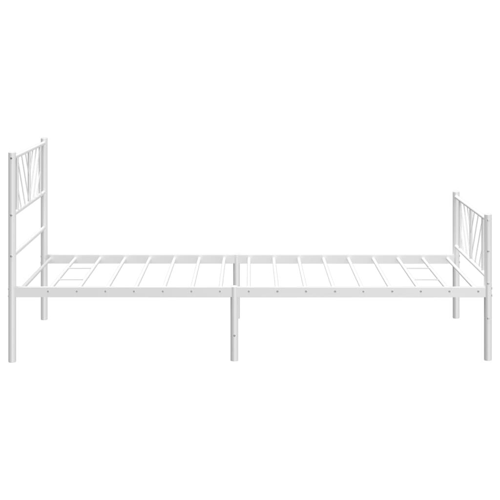 Metal Bed Frame without Mattress with Footboard White 107x203 cm King Single Price