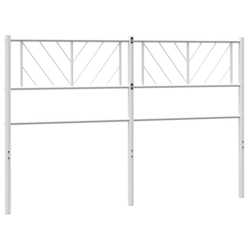 Metal Headboard White 137 cm Double Price