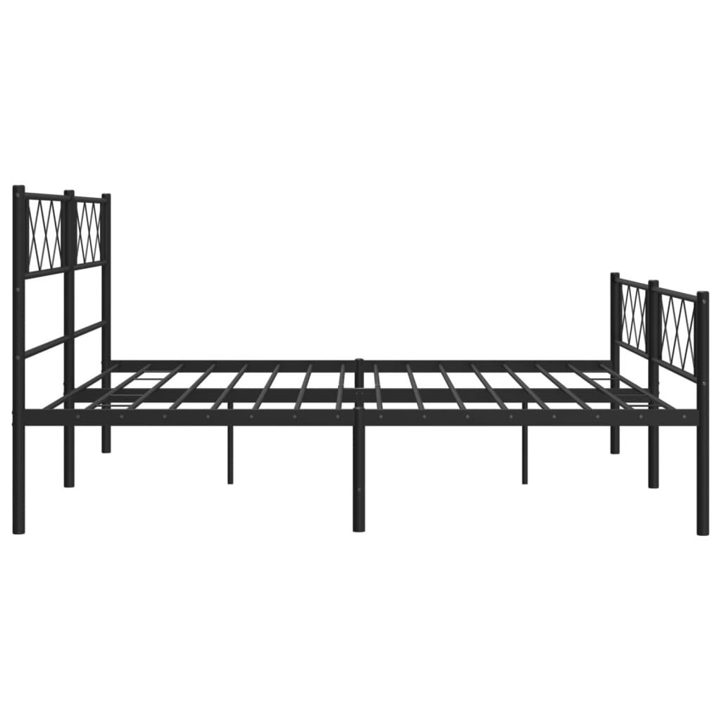 Metal Bed Frame without Mattress with Footboard Black 183x203 cm King Price