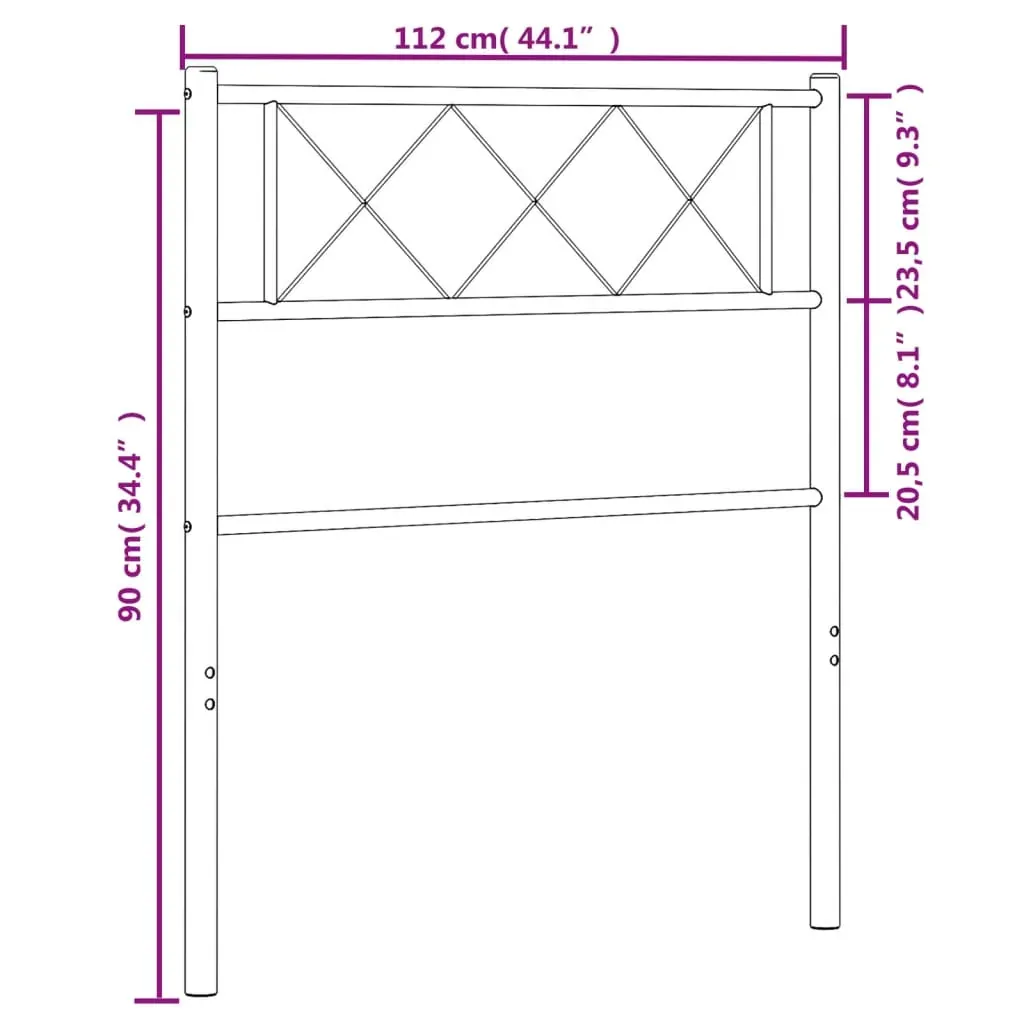 Metal Headboard White 107 cm King Single Price