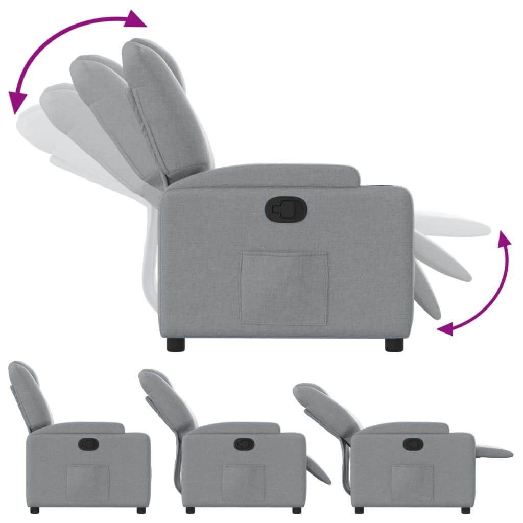 Recliner Chair Light Grey Fabric Price