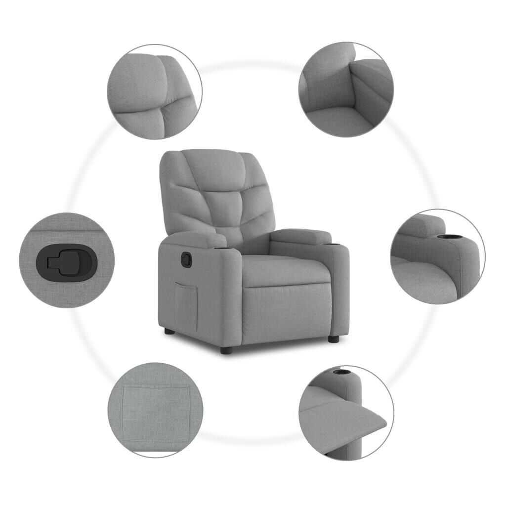 Recliner Chair Light Grey Fabric Price