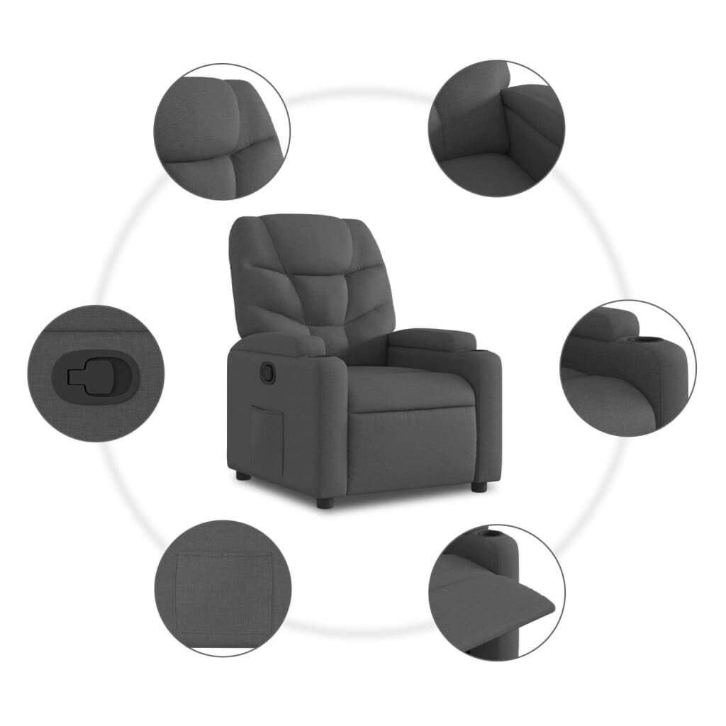 Recliner Chair Dark Grey Fabric Price